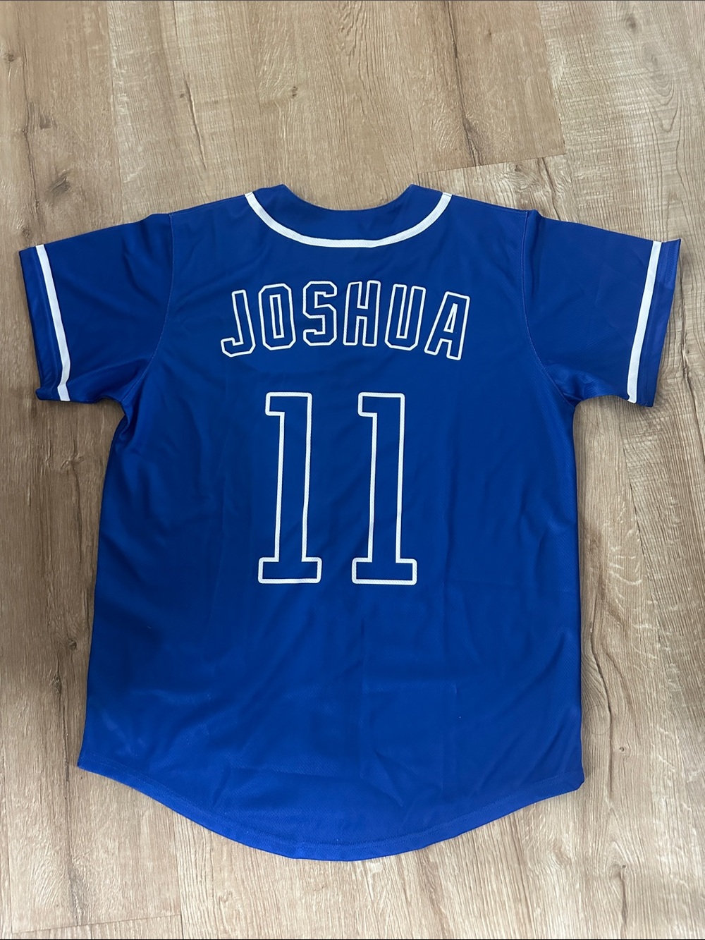 New Dodger Blue Colored Kids' XL Custom 'Joshua' Number 11 Short-Sleeve Jersey